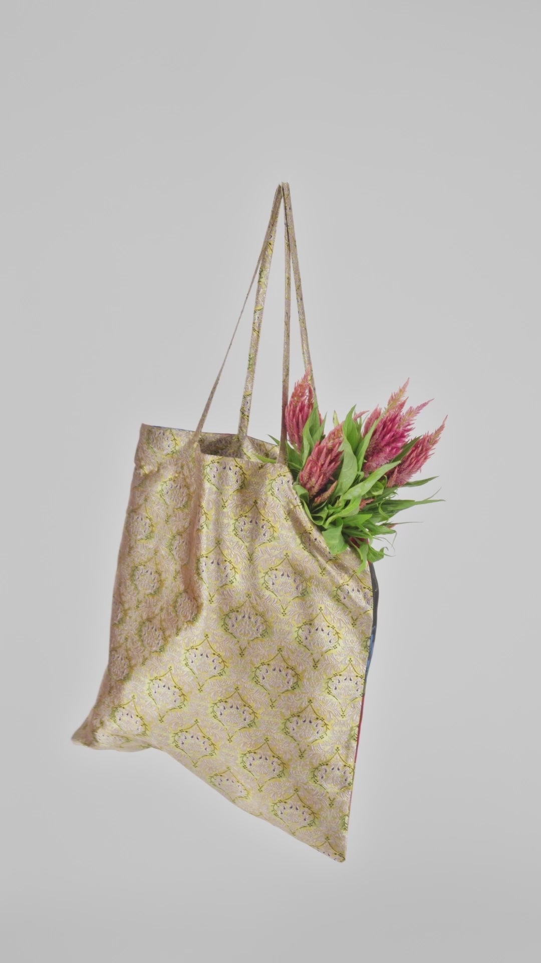 The Everything Tote Bag, Gold Flower