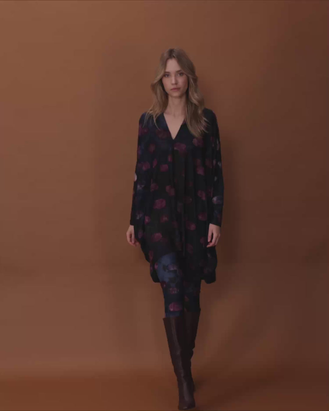 Caprice Oversized Tunic, Midnight/Wine