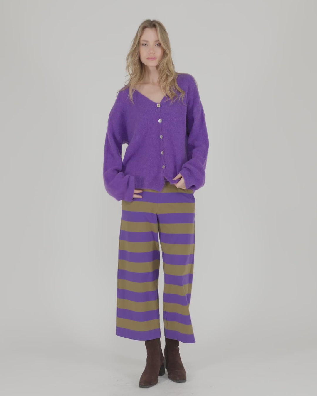 Chacha Reversible Cardigan, Purple