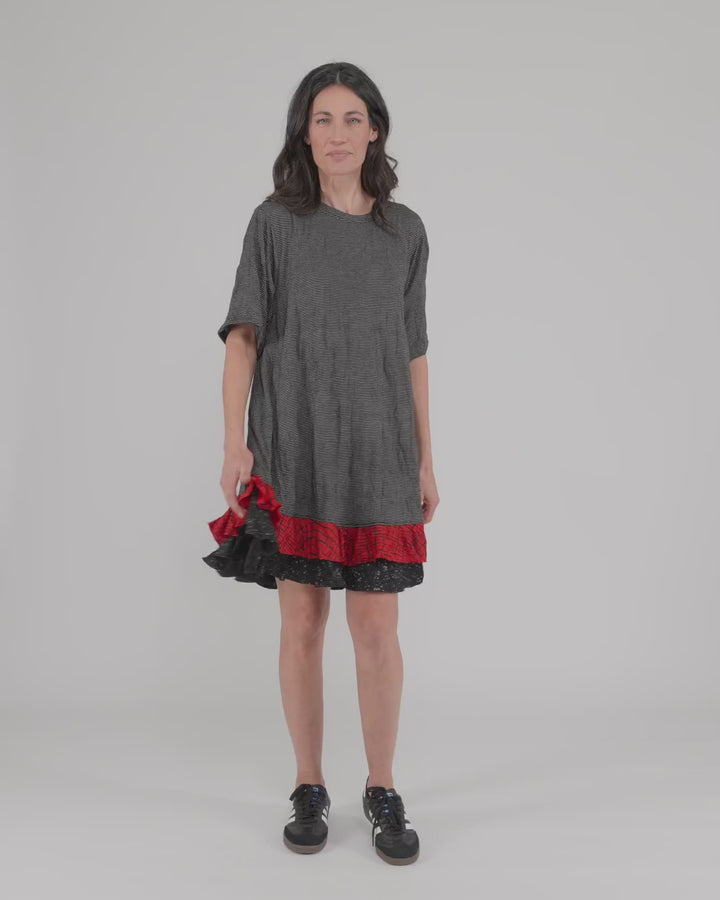 Ember Ruffle Dress, Red