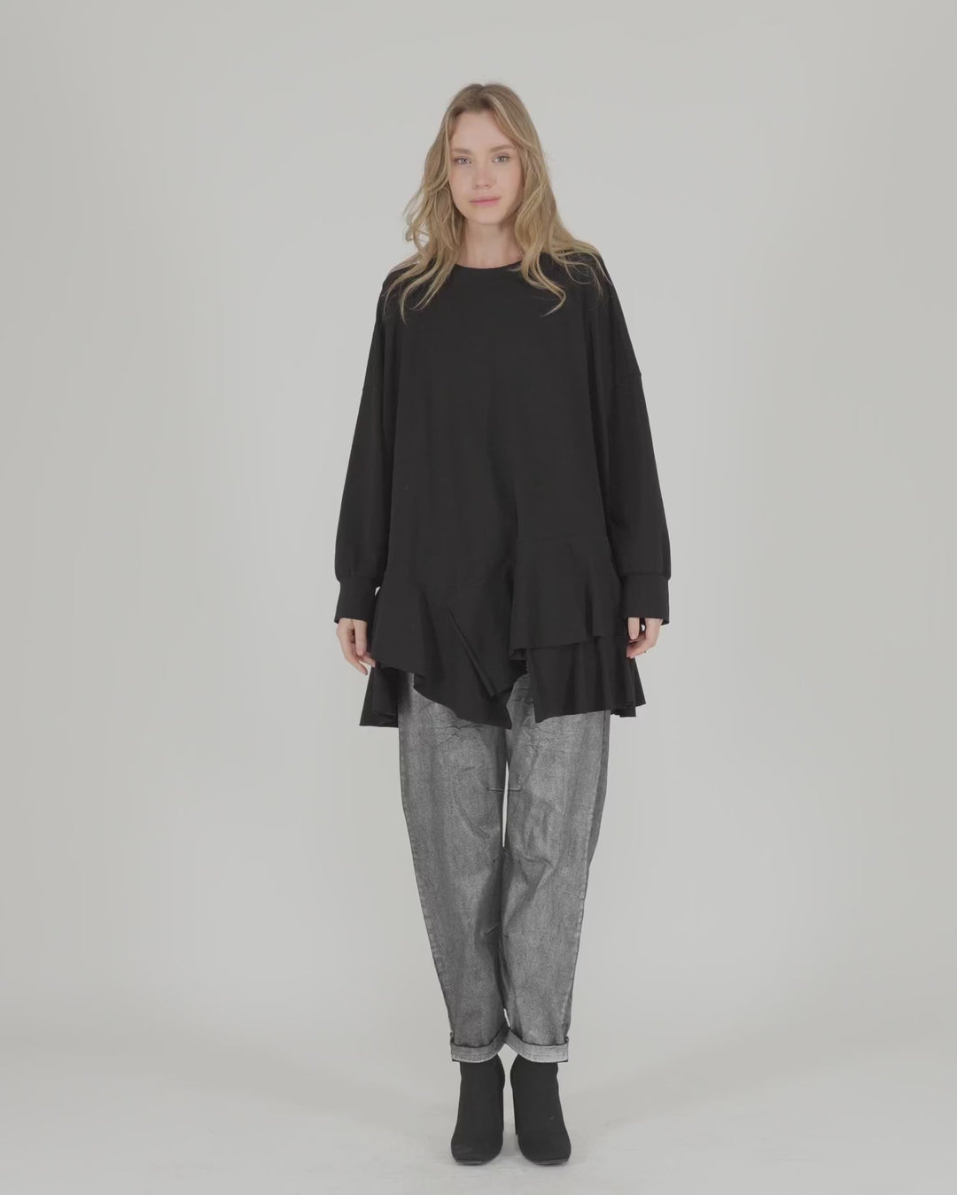 Urban Groove Oversized Top, Black