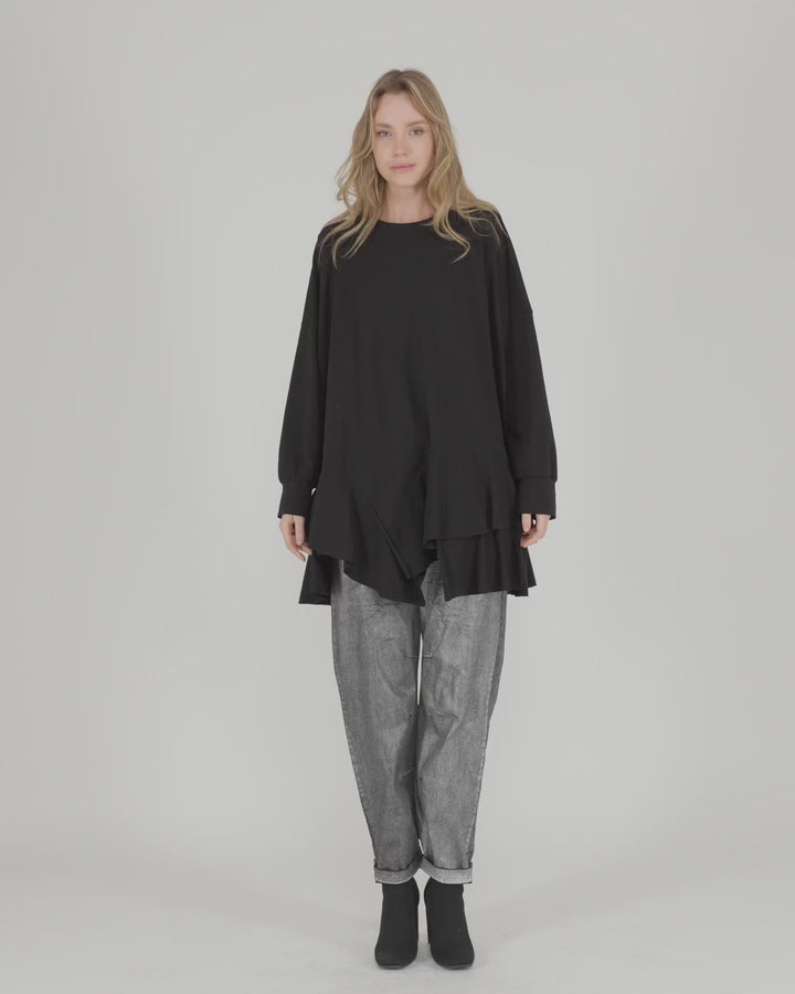 Urban Groove Oversized Top, Black