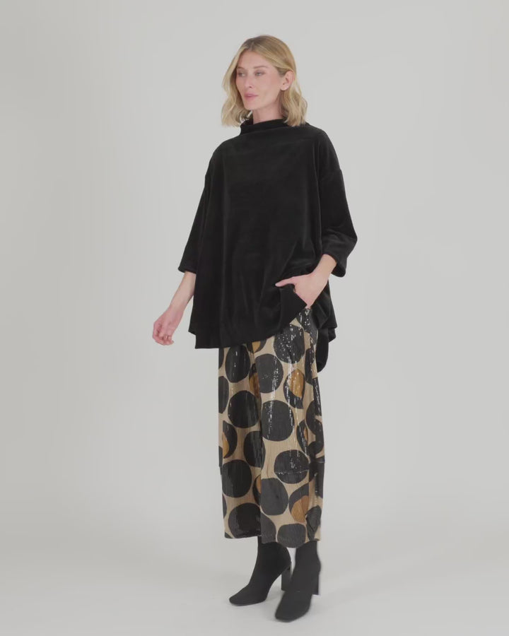 Everyday Velvet Trapeze Top, Black