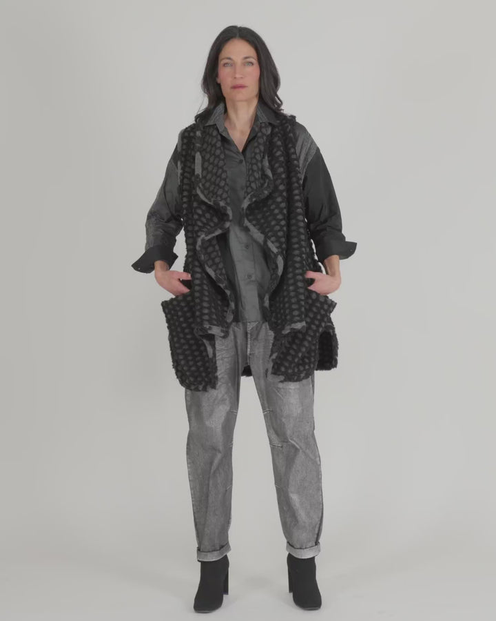 Ashen Cozy Draped Vest, Net