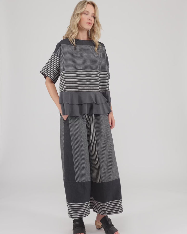 Urban Marisol Wide Leg Pant, Slate Stripes