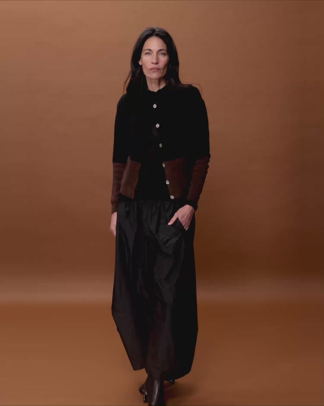 Maeve Cardigan, Black/Choco