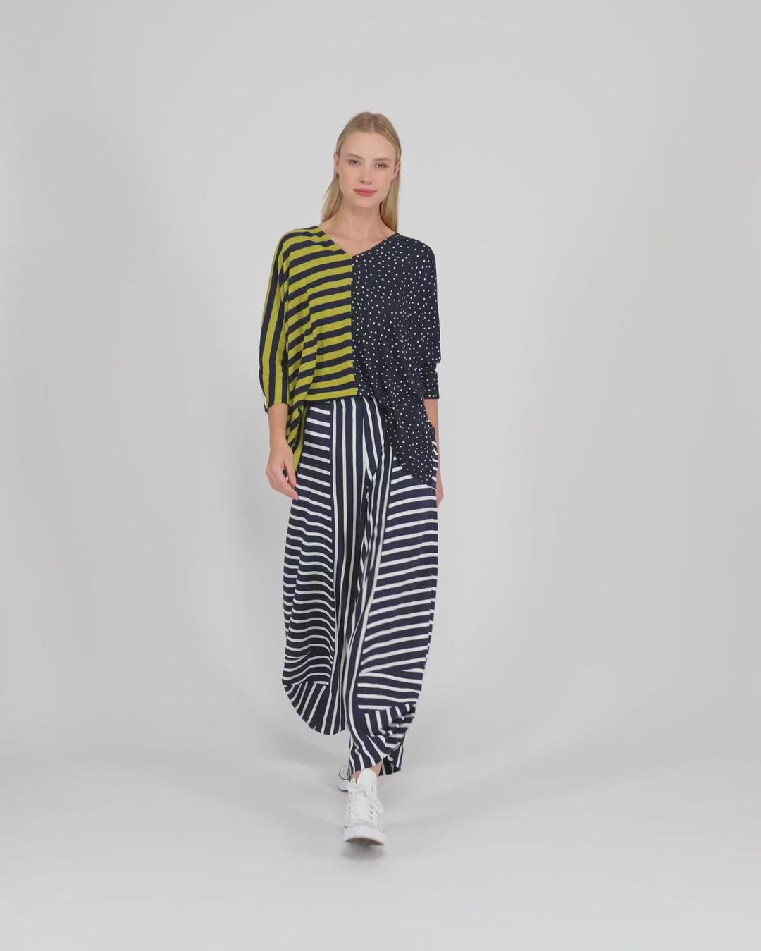 Sun & Moon Top, Navy/Yellow