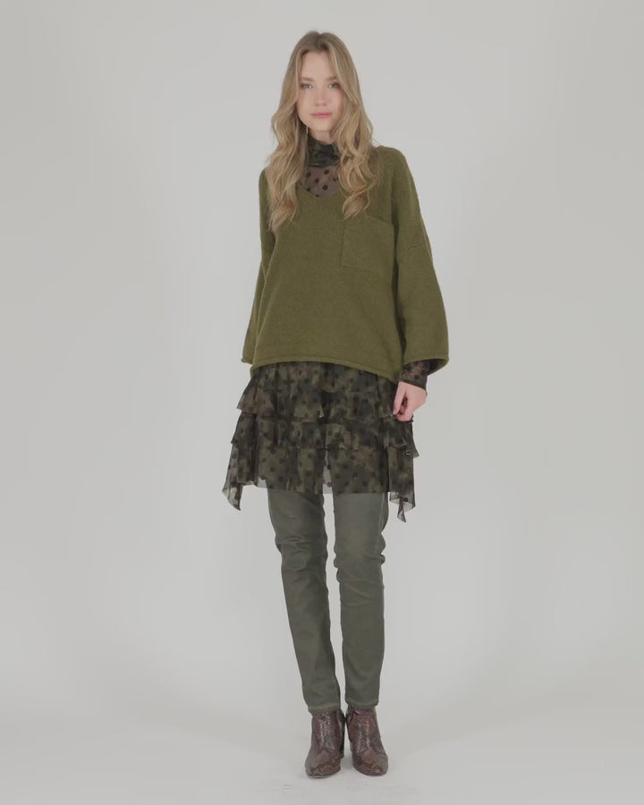 Basis Pullover Sweater, Khaki