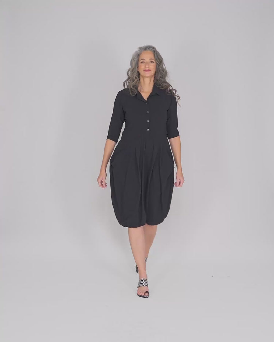 Tekbika Dot Wonderful Dress, Black/Khaki