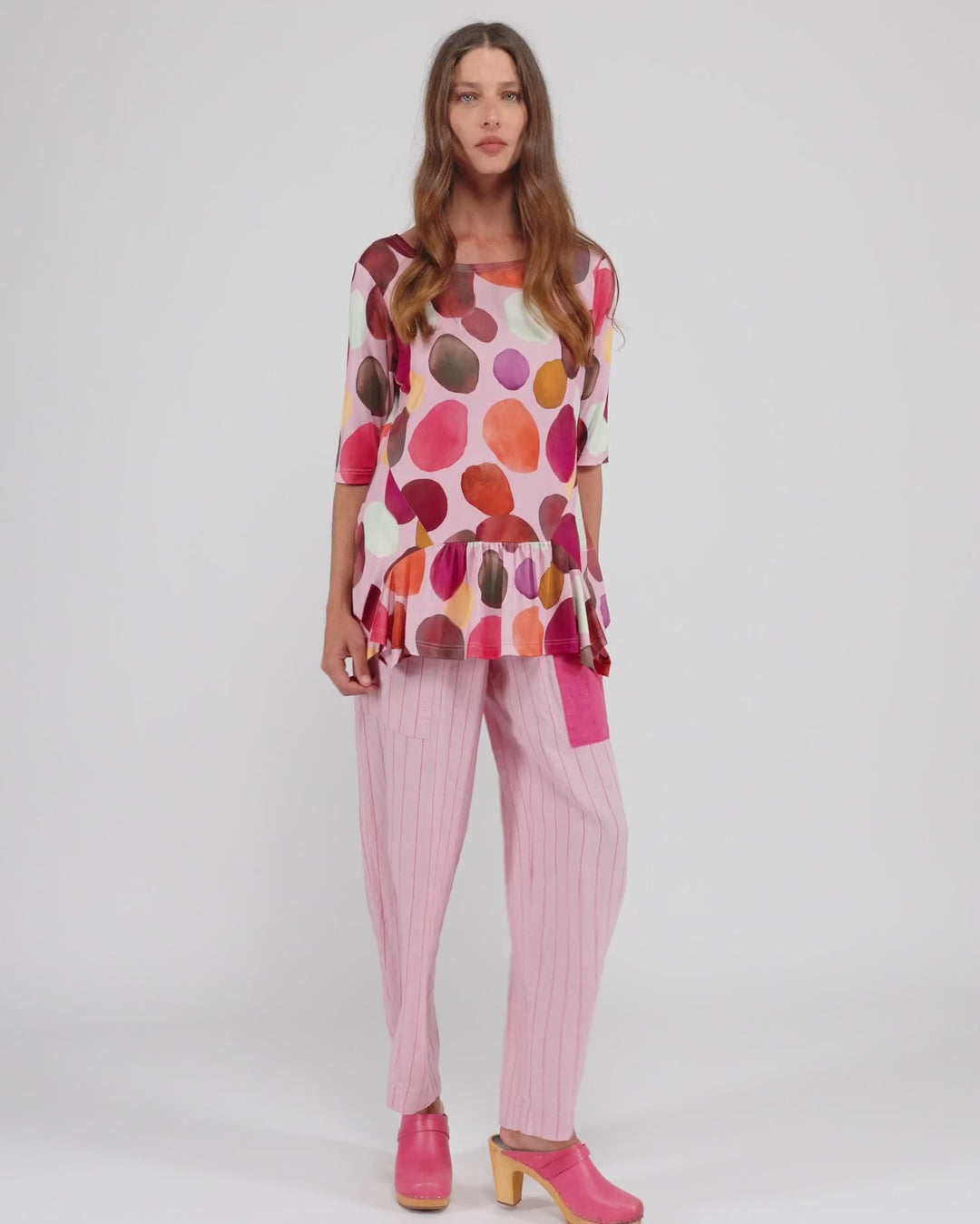 Linen Vacation Pants, Pink Stripe