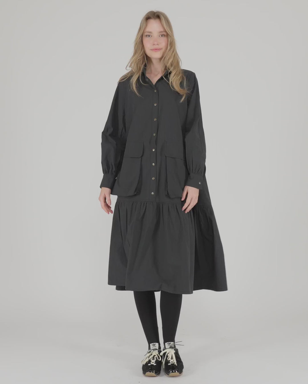 Urban Legion Cotton Shirtdress, Black
