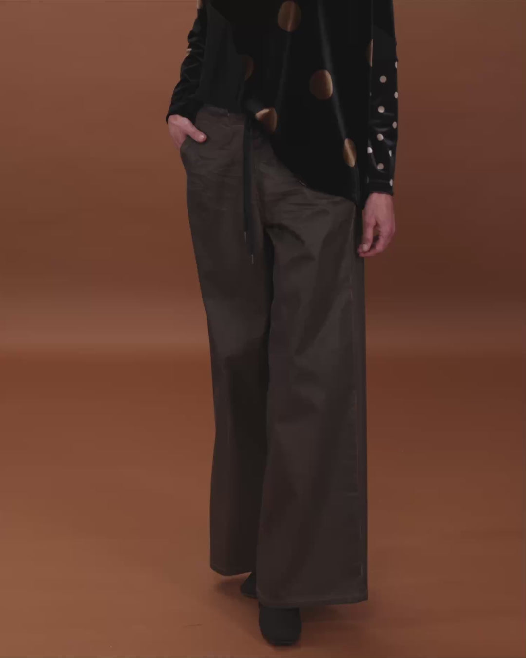 Pinstripe Wide Leg Stretch Jeans, Hickory