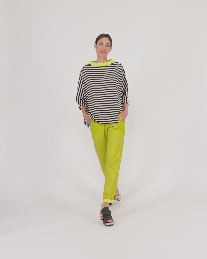 Urban Deuce Boxy Top, Cream Stripes
