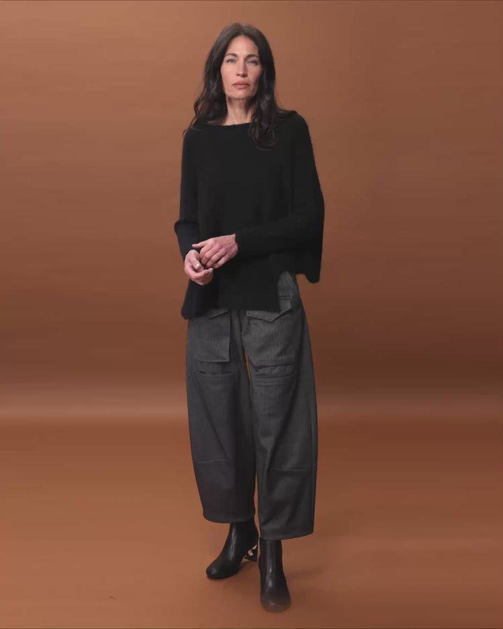 Sculpt Boxy Sweater, Black
