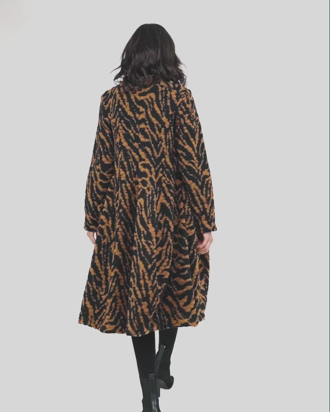 Penny Cocoon Coat, Tiger