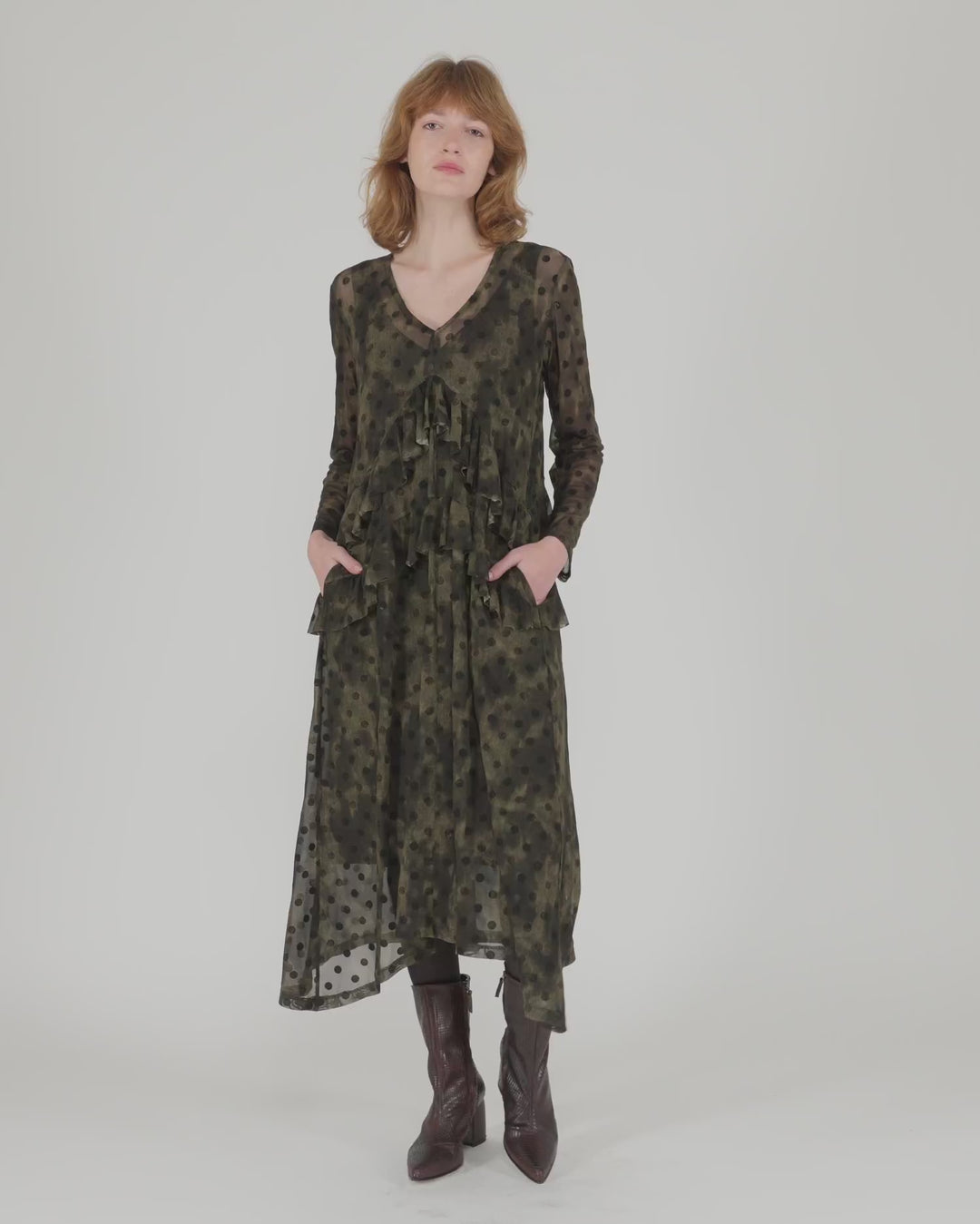 Urban Sprig Mesh Dress, Antique