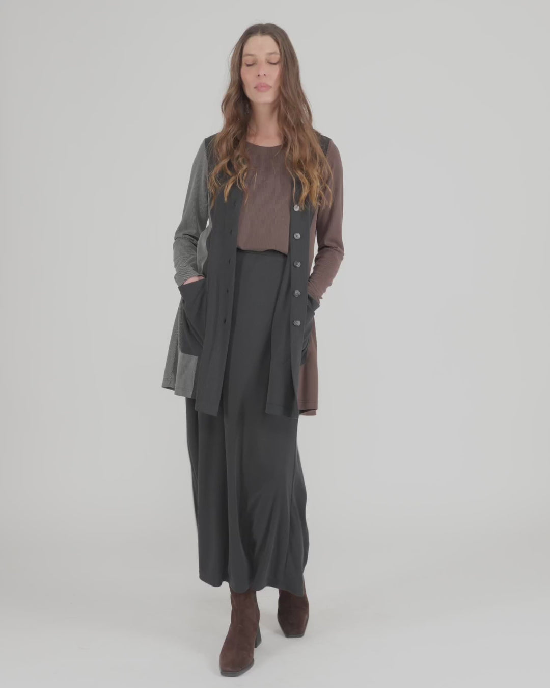 Essential Cupro Pencil Skirt, Black
