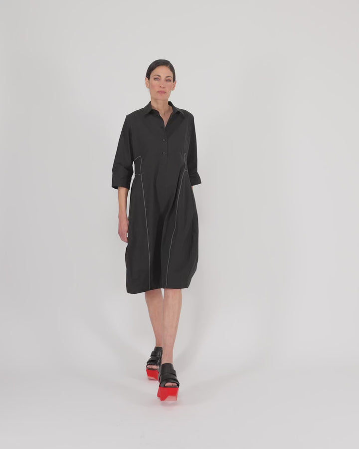 Urban The Edit Cotton Shirtdress, Black