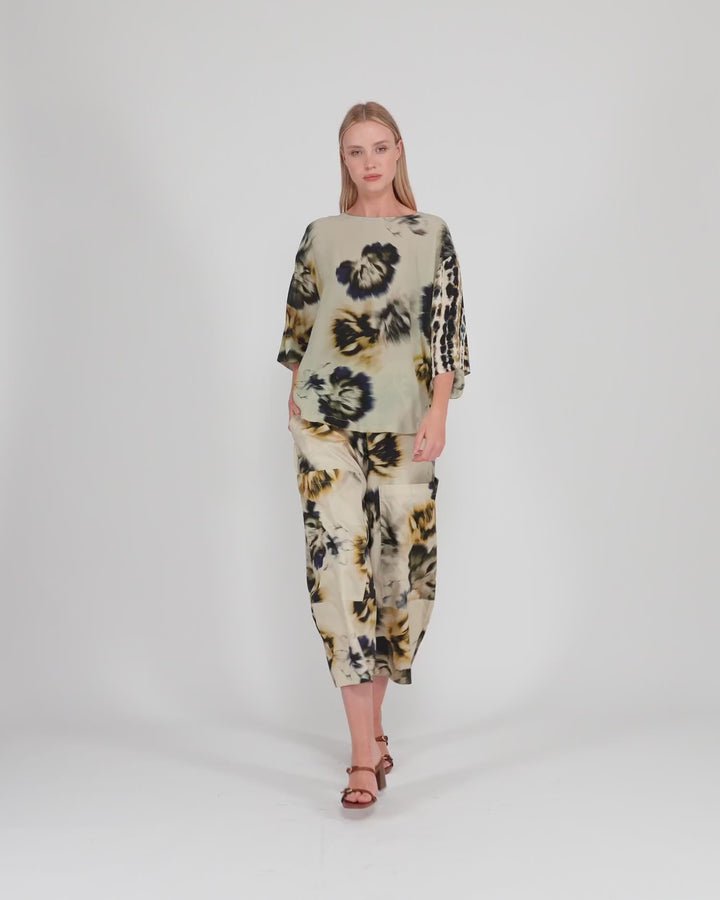 Hesperide Chiffon Top, Beige Floral