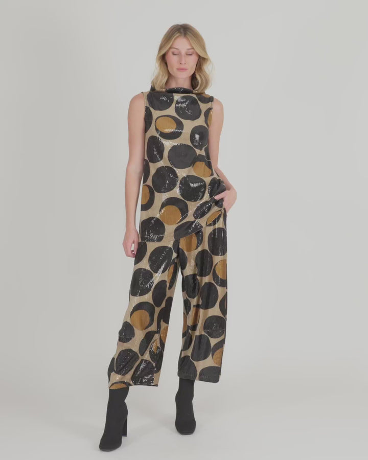 Shimmy Sequin Lantern Pants, Eclipse