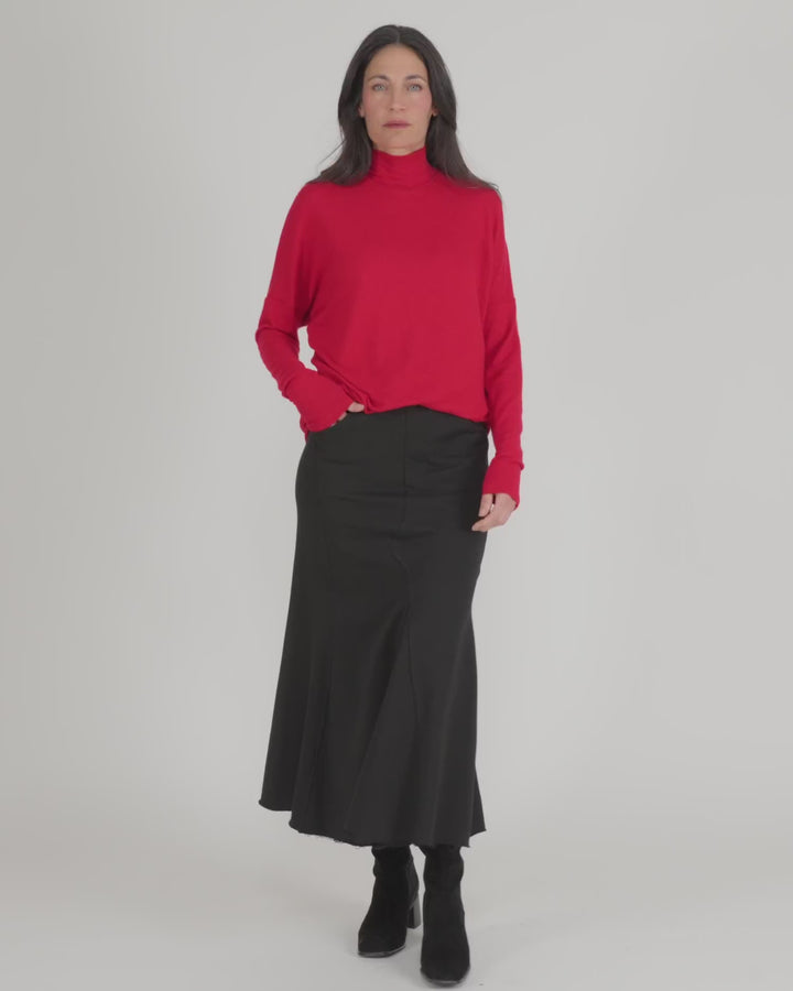 Soft Knit Turtleneck, Red