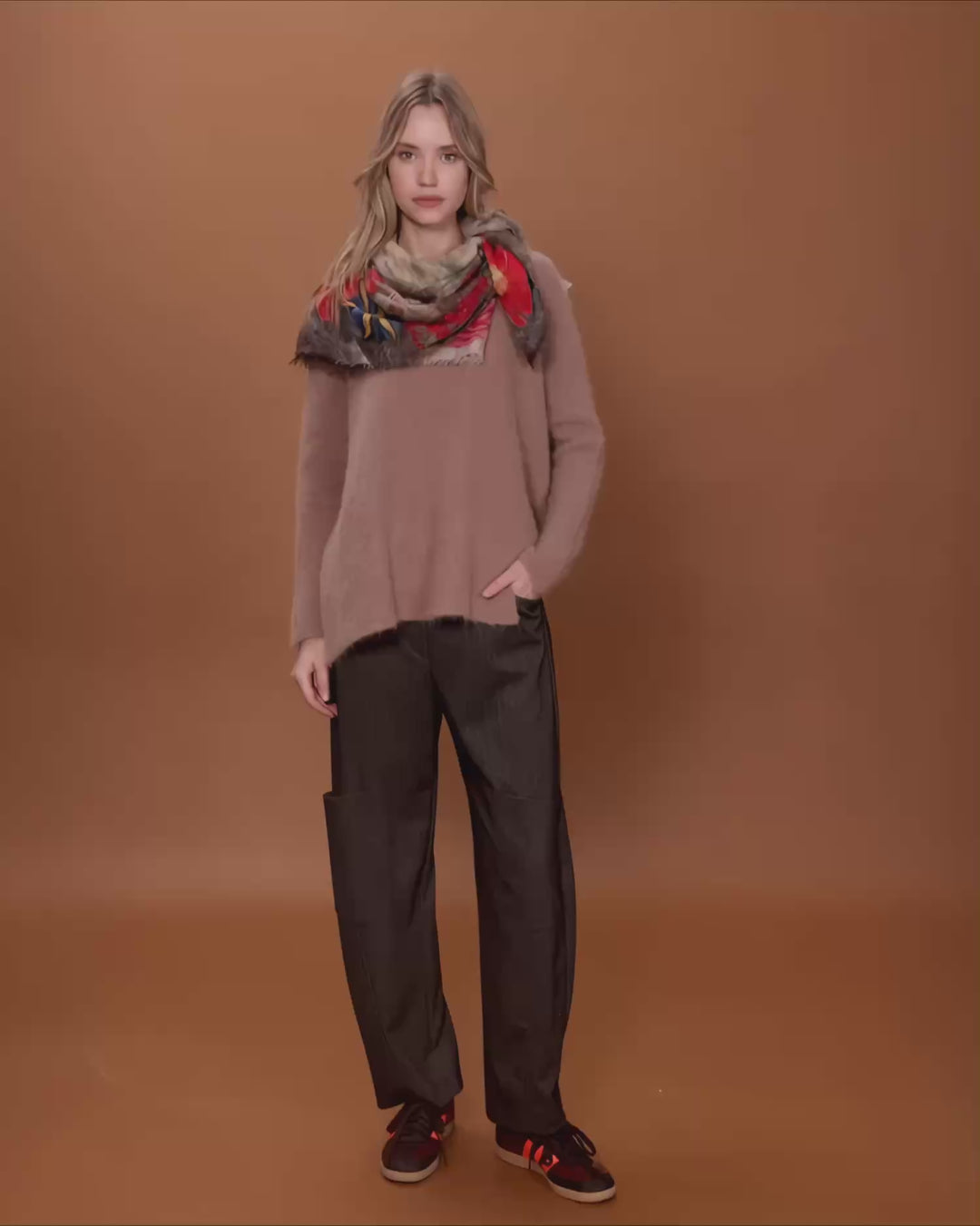 Studio Pocket Herringbone Pants, Taupe