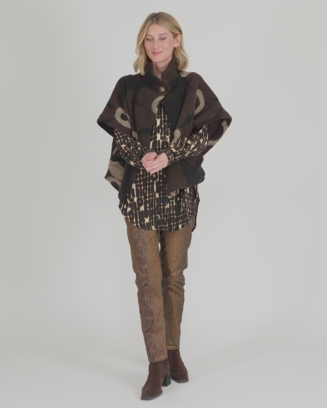 Shag Cozy Cropped Jacket, Floral