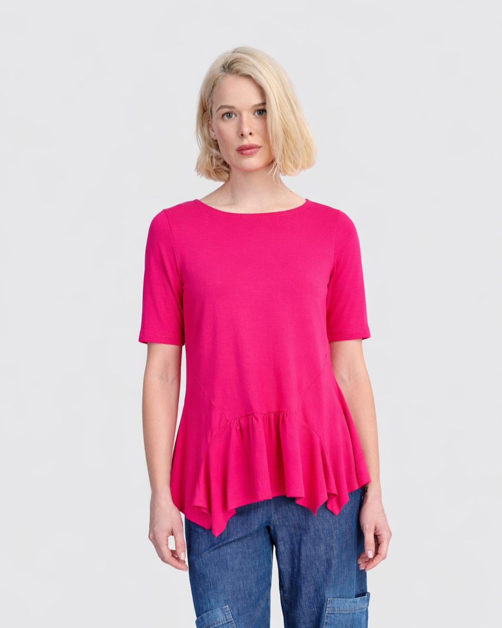 Addison Flouncy Tee, Fuchsia