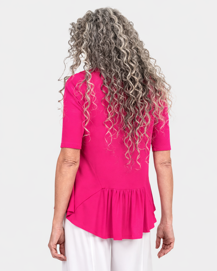 Addison Flouncy Tee, Fuchsia