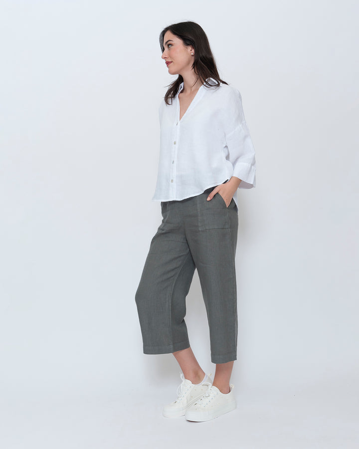 Blueberry Flow Shirt, White
