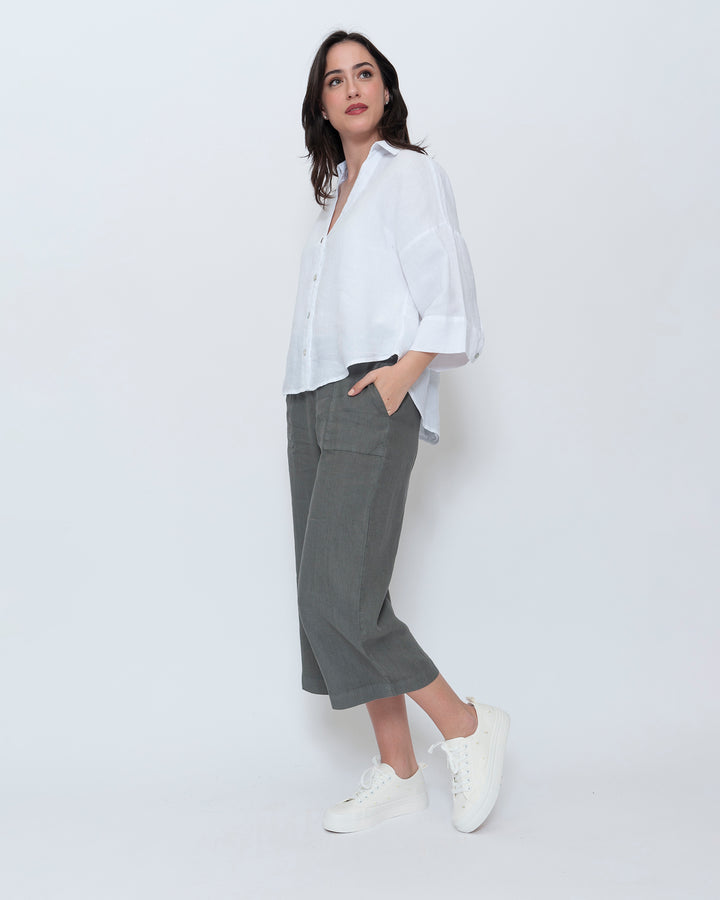 Blueberry Flow Shirt, White