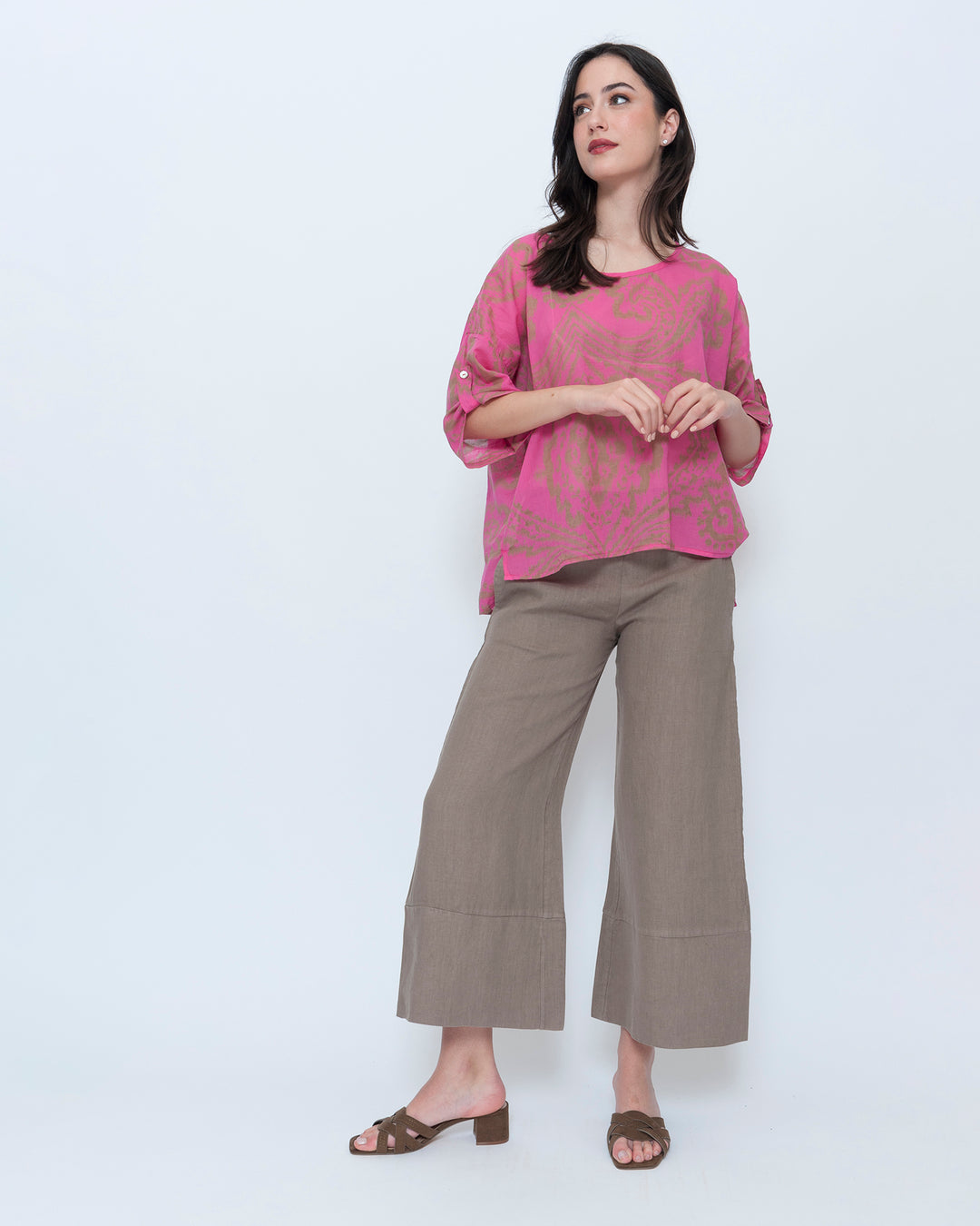 Blueberry Breeze Top, Fuchsia Paisley