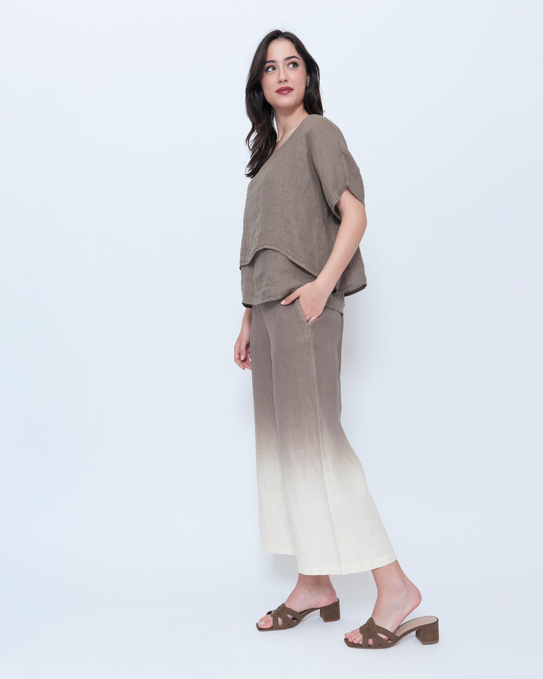 Blueberry Light Layers Top, Latte