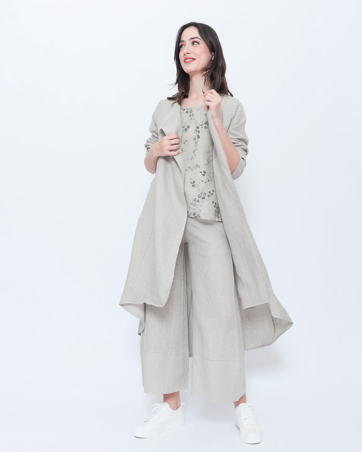 Blueberry Draped Duster, Beige