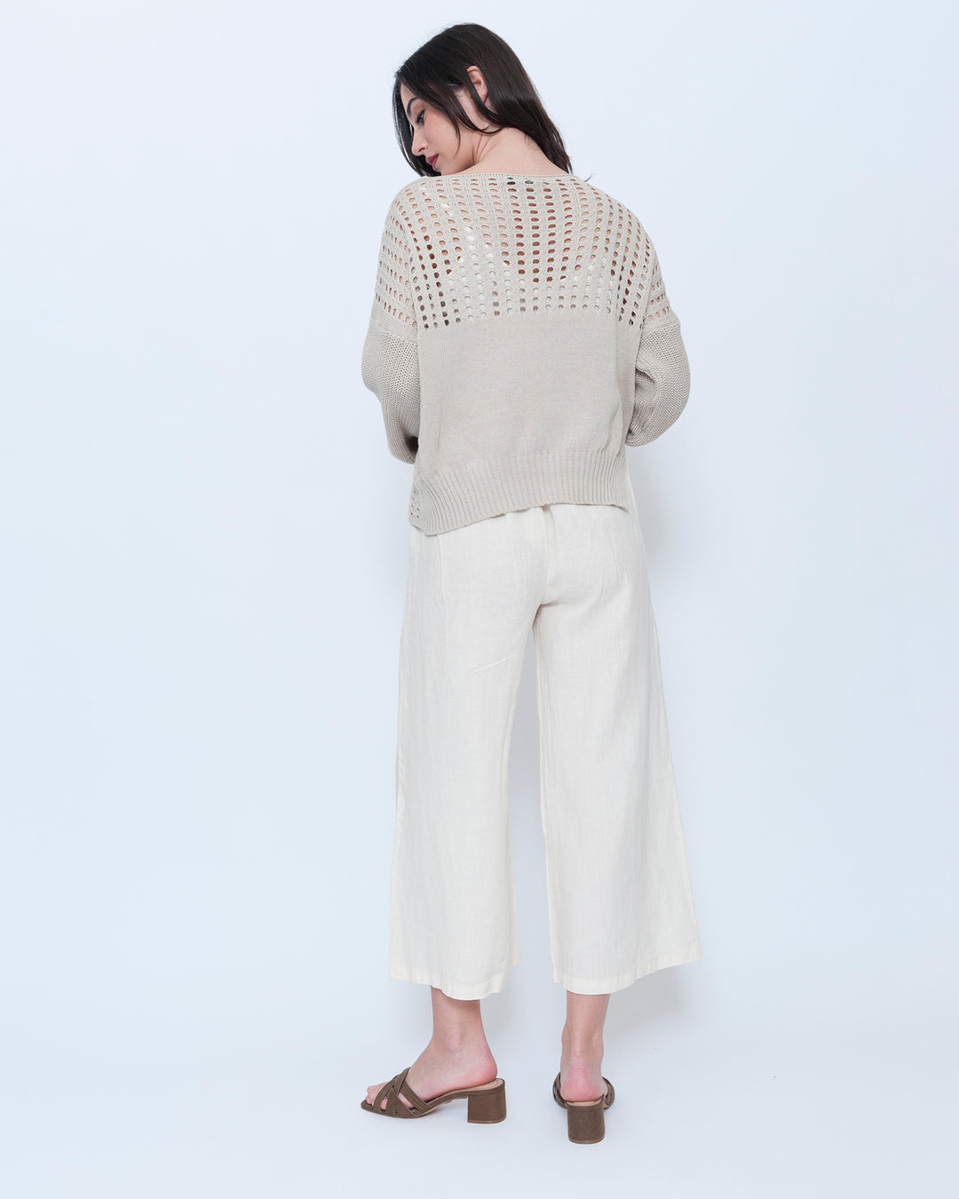 Blueberry Weave Sweater, Beige