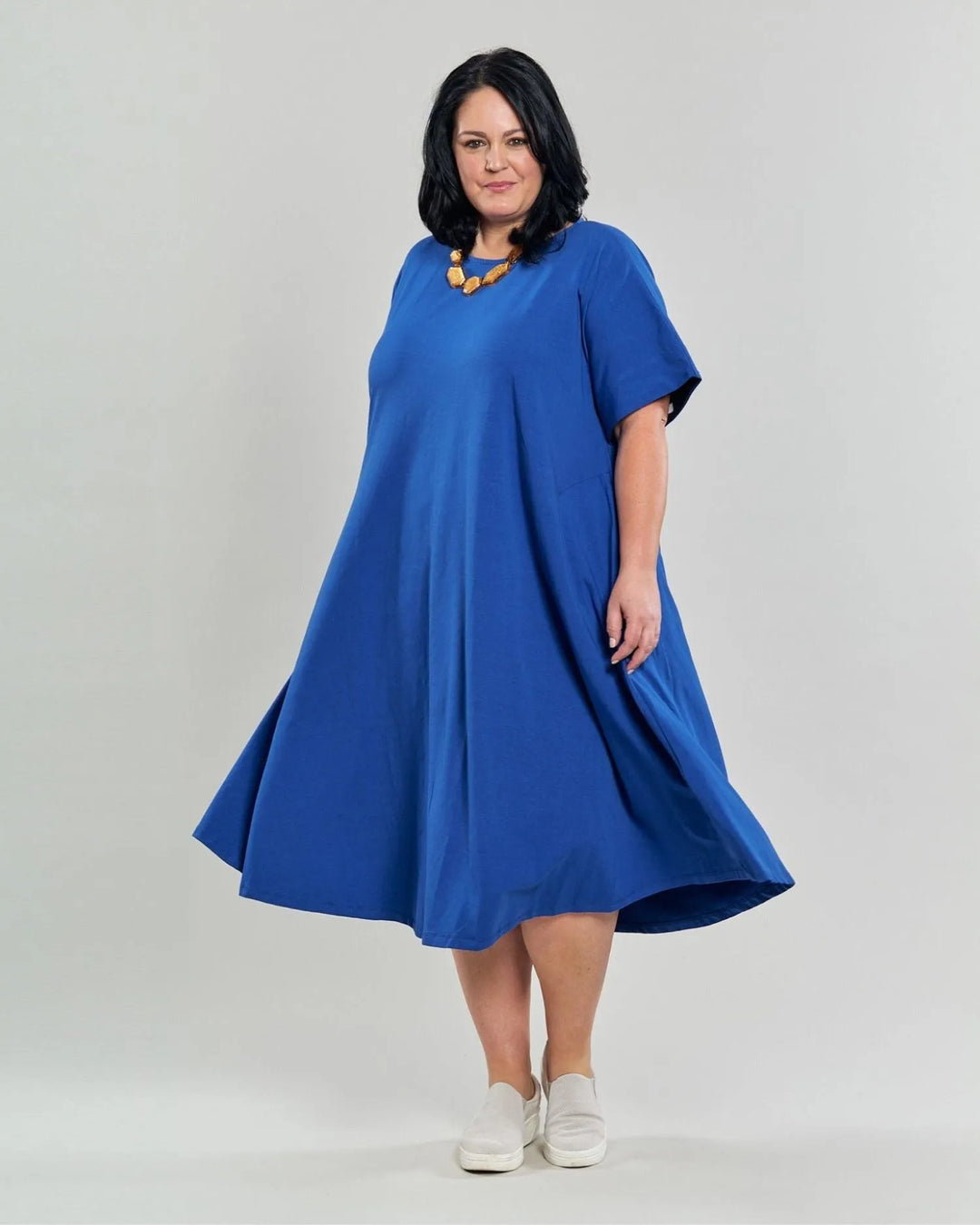 Ayla Trapeze Midi Dress, Cobalt – Alembika - Main Image