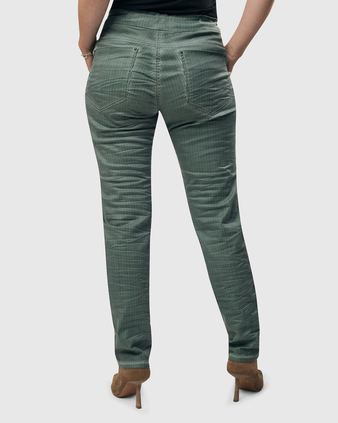 Pinstripe Iconic Stretch Jeans, Teal