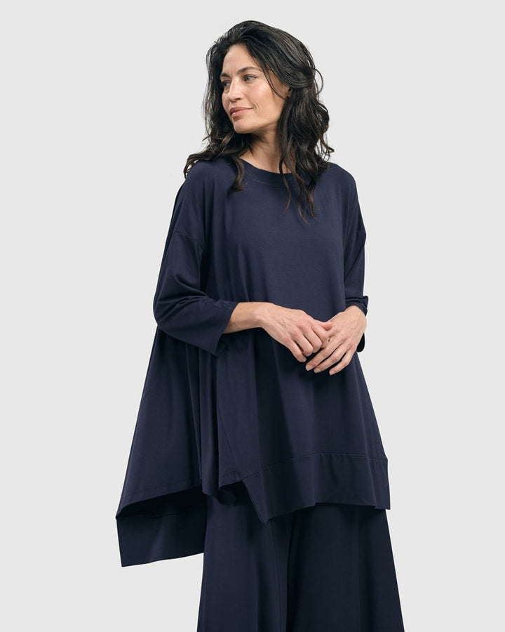 Essential Oversized Trapeze Top, Navy