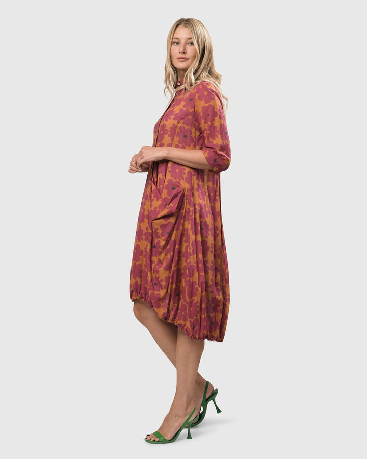Aster Cotton Voile Wonderful Dress, Fuchsia/orange