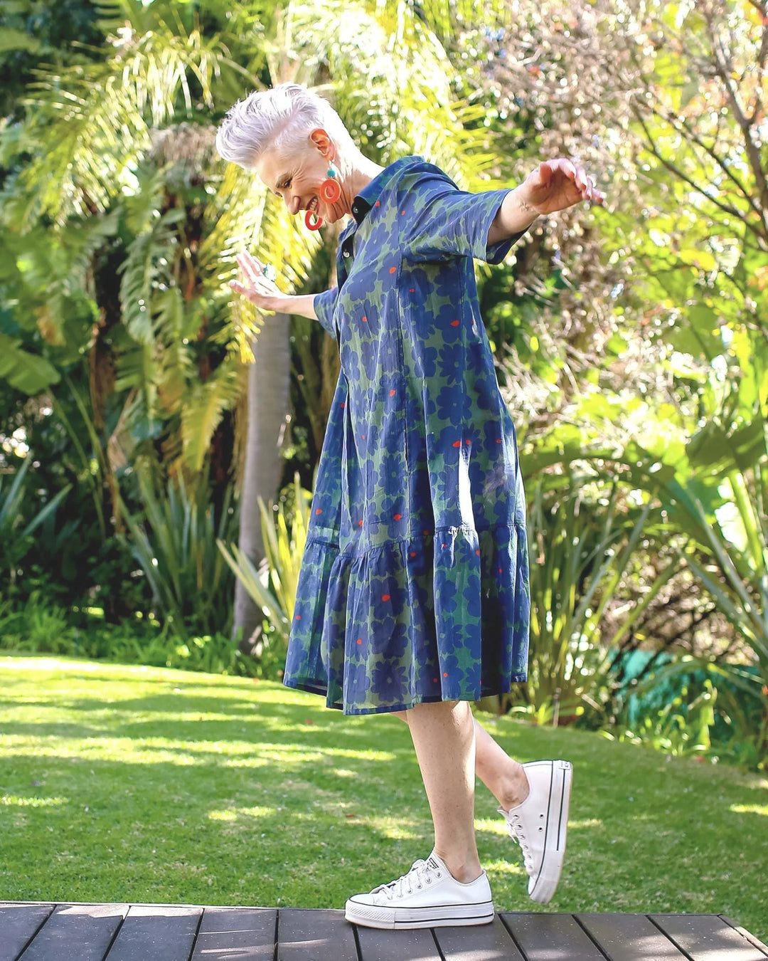 cotton trapeze dress Cotton Poplin Trapeze Midi Dress
