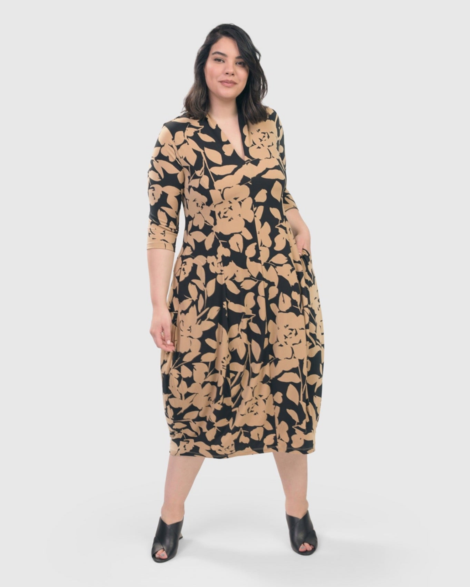 Olena Cocoon Dress, Floral – Alembika U.S.