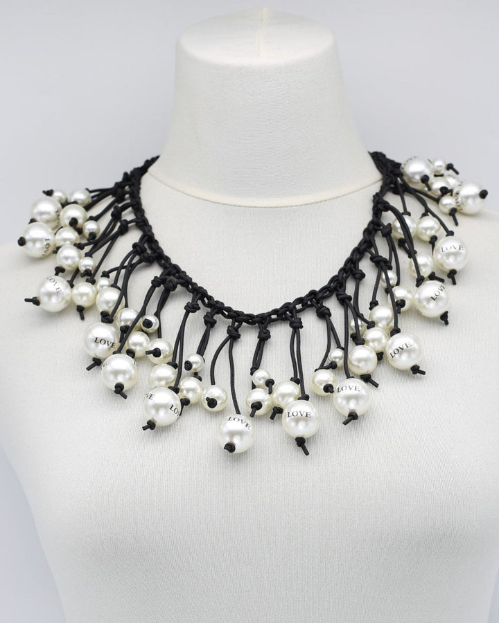 Faux Pearl Necklace, Love