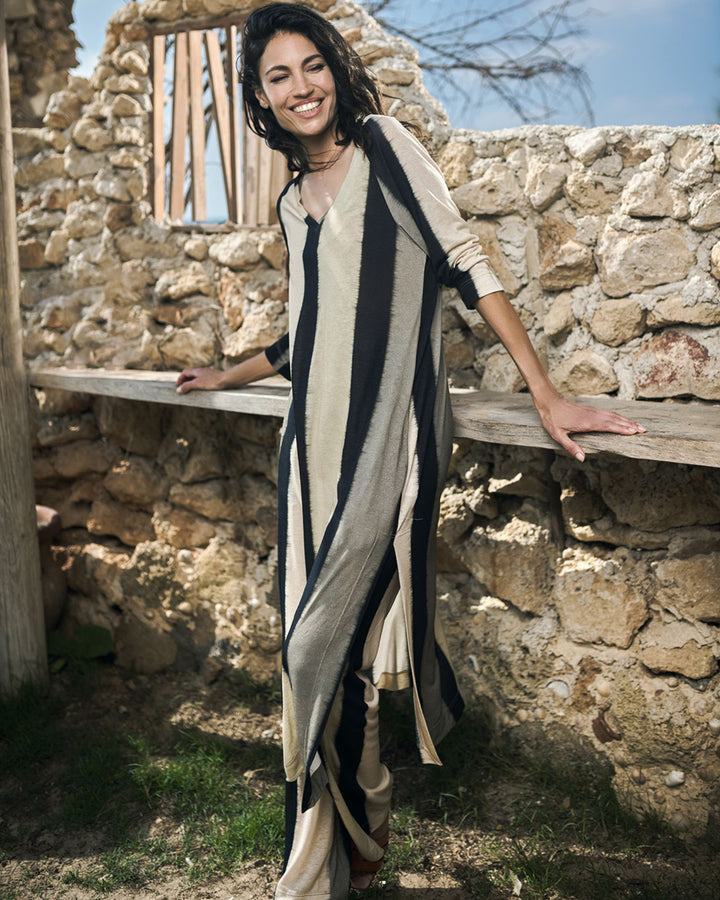 Get In Line Caftan Tunic Top, Stripes