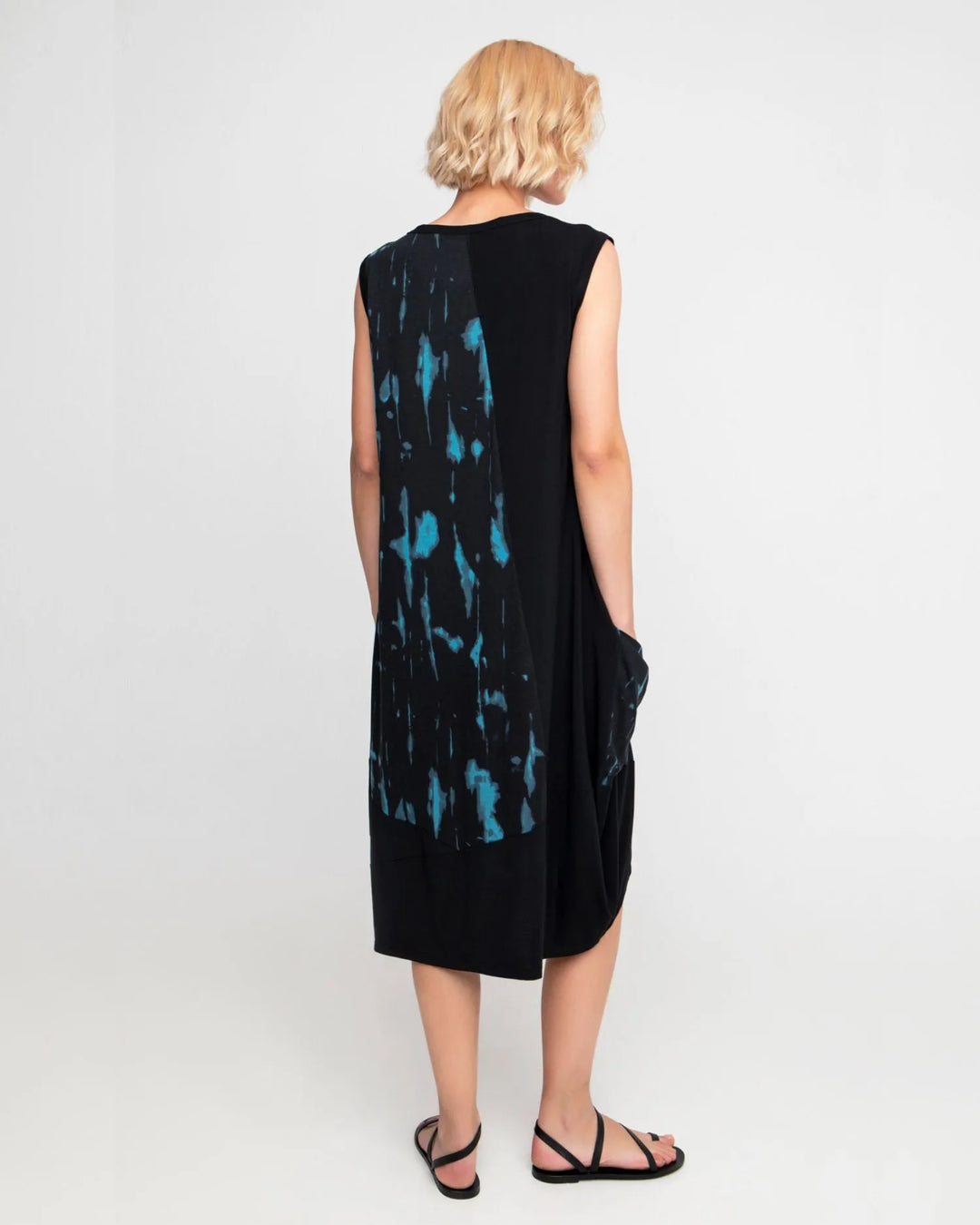 Ozai N Ku Storm Tank Dress, Black/turquoise