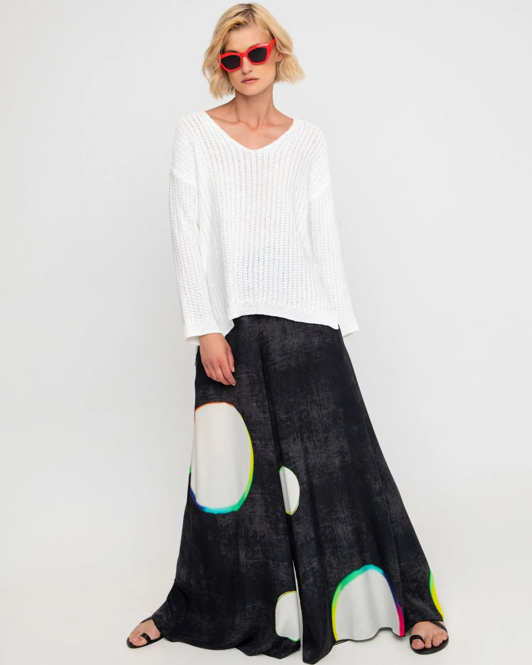 Ozai N Ku Orbits Palazzo Pants, Charcoal multi