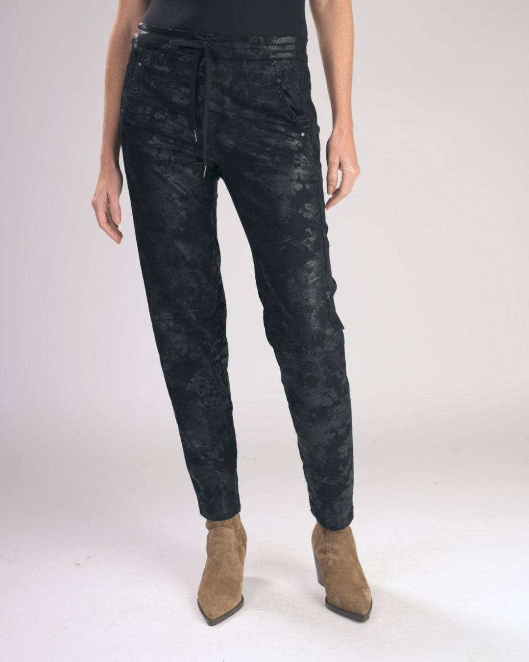 Floral Iconic Stretch Jeans, Black