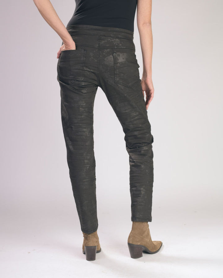 Floral Iconic Stretch Jeans, Chocolate