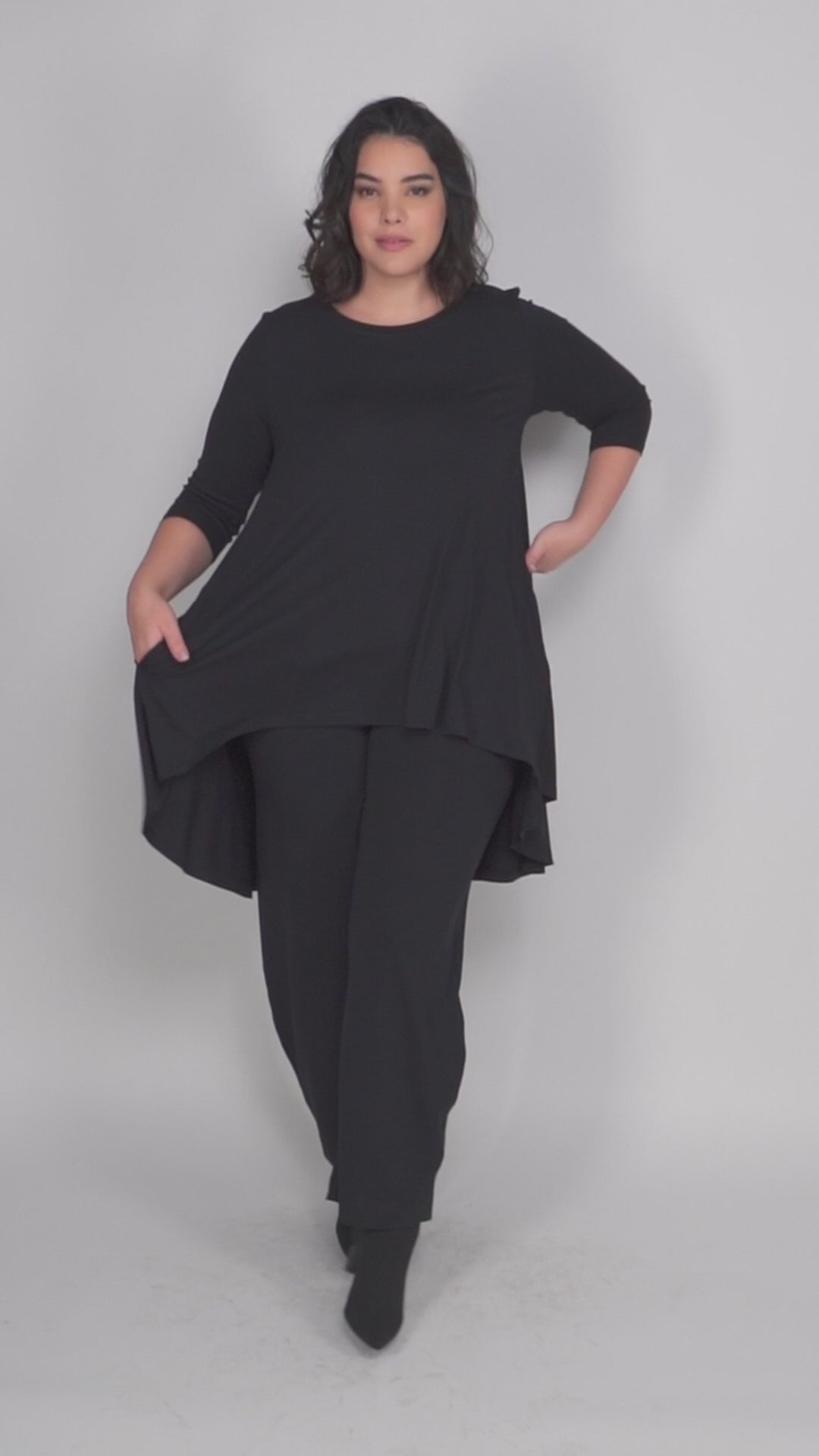 black swing tunic top