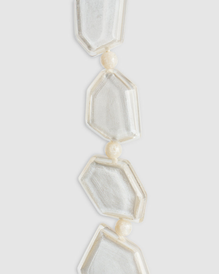 Glory Faceted Bead Necklace, Frost