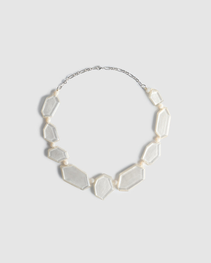 Glory Faceted Bead Necklace, Frost